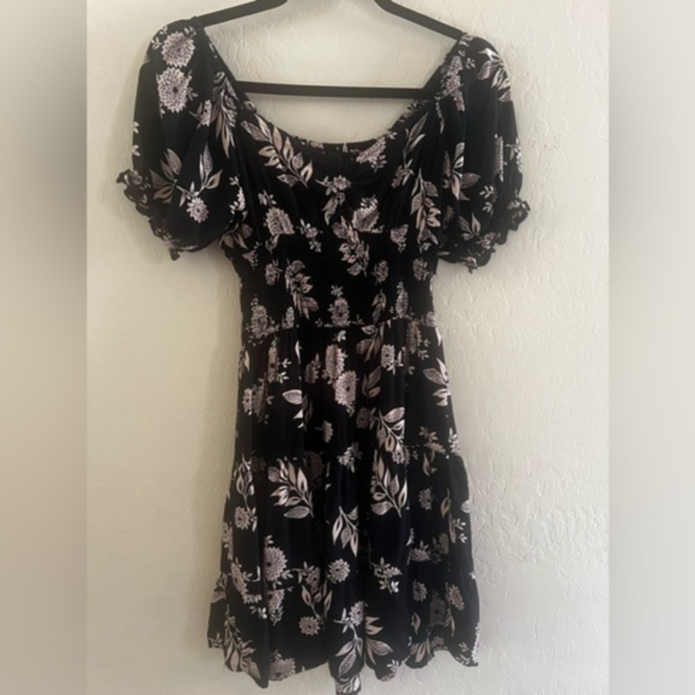 ANGIE Floral Black Dress sz S